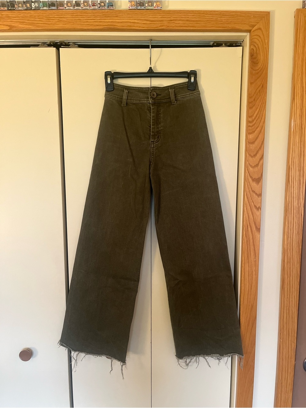 Miou Muse High-Rise Raw Hem Wide Leg Jeans